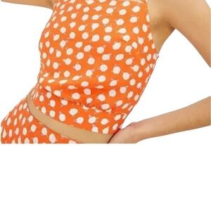 Anthropologie Orange and‎ White Floral Blouse